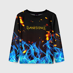 Лонгслив детский Evanescence огонь рок группа, цвет: 3D-принт