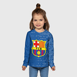 Лонгслив детский Футбольный клуб Барселона - логотип крупный, цвет: 3D-принт — фото 2