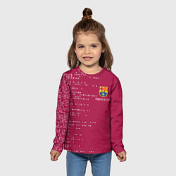 Лонгслив детский Футбольный клуб Барселона - бордовый, цвет: 3D-принт — фото 2