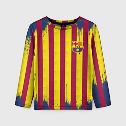 Лонгслив детский Полосатые цвета футбольного клуба Барселона, цвет: 3D-принт