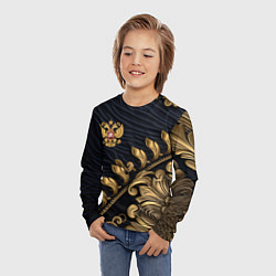 Лонгслив детский Золотой герб России лепнина, цвет: 3D-принт — фото 2