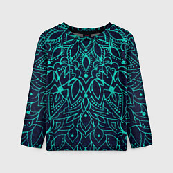 Детский лонгслив Синий узоры мандала