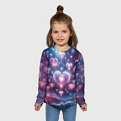 Лонгслив детский Космические сердца - звезды, цвет: 3D-принт — фото 2