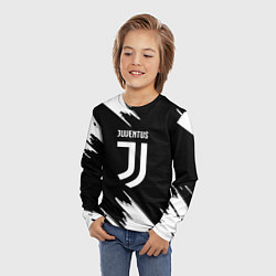 Лонгслив детский Juventus краски текстура, цвет: 3D-принт — фото 2
