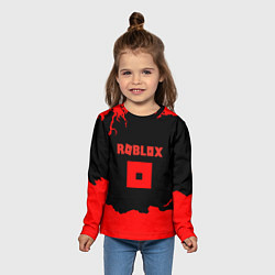 Лонгслив детский Roblox краски красные, цвет: 3D-принт — фото 2