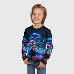 Лонгслив детский Неоновый лес - нейросеть, цвет: 3D-принт — фото 2