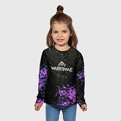Лонгслив детский Warframe брызги неоновых красок, цвет: 3D-принт — фото 2