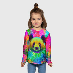 Лонгслив детский Цветная панда, цвет: 3D-принт — фото 2