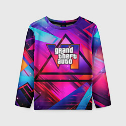 Лонгслив детский GTA 6 logo абстракция, цвет: 3D-принт