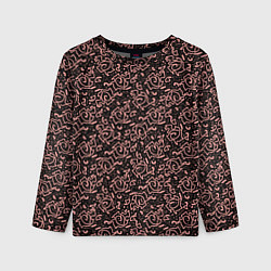 Детский лонгслив Паттерн тёмно-розовый узоры