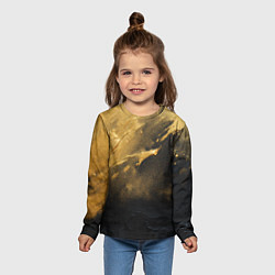 Лонгслив детский Золотое напыление на черном, цвет: 3D-принт — фото 2