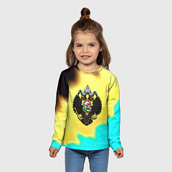 Лонгслив детский Российская империя герб краски, цвет: 3D-принт — фото 2