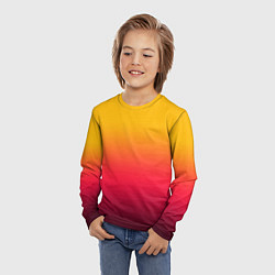 Лонгслив детский Жёлто-бордовый градиент, цвет: 3D-принт — фото 2