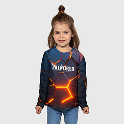 Лонгслив детский Palworld logo разлом плит, цвет: 3D-принт — фото 2