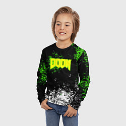 Лонгслив детский Doom токсичное лого краски, цвет: 3D-принт — фото 2