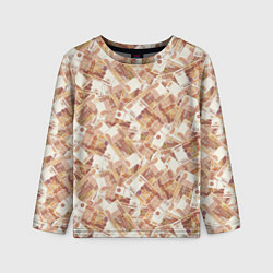 Детский лонгслив Деньги - купюры в 5 тысяч рублей