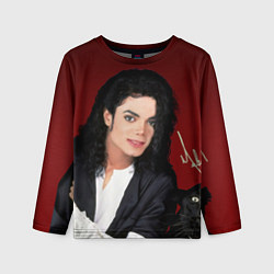 Лонгслив детский Michael Jackson с пантерой и автографом, цвет: 3D-принт