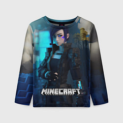 Лонгслив детский Minecraft cyberpunk woman, цвет: 3D-принт
