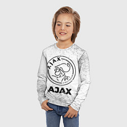 Лонгслив детский Ajax с потертостями на светлом фоне, цвет: 3D-принт — фото 2