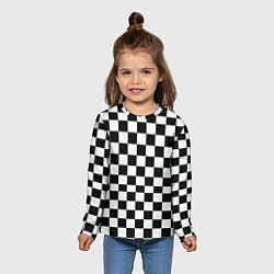 Лонгслив детский Шахматный паттерн доска, цвет: 3D-принт — фото 2