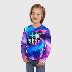 Лонгслив детский Barcelona неоновый космос, цвет: 3D-принт — фото 2