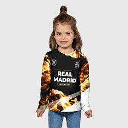 Лонгслив детский Real Madrid legendary sport fire, цвет: 3D-принт — фото 2