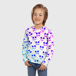 Лонгслив детский Marshmello pattern neon, цвет: 3D-принт — фото 2