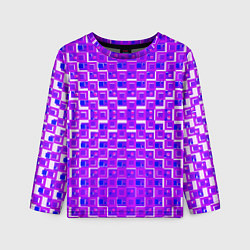 Лонгслив детский Фиолетовые квадраты на белом фоне, цвет: 3D-принт