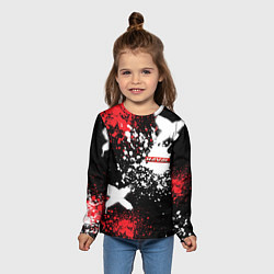 Лонгслив детский Хавал на фоне граффити и брызг красок, цвет: 3D-принт — фото 2