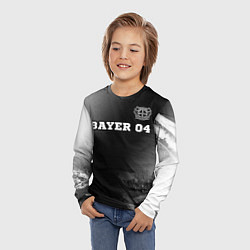 Лонгслив детский Bayer 04 sport на темном фоне посередине, цвет: 3D-принт — фото 2