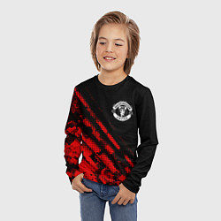 Лонгслив детский Manchester United sport grunge, цвет: 3D-принт — фото 2