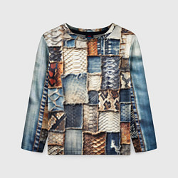 Детский лонгслив Змеиная кожа - пэчворк