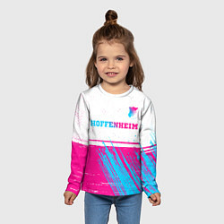 Лонгслив детский Hoffenheim neon gradient style посередине, цвет: 3D-принт — фото 2