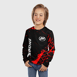 Лонгслив детский Lifan red sport tires, цвет: 3D-принт — фото 2