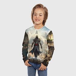 Лонгслив детский Assassins creed большой город, цвет: 3D-принт — фото 2