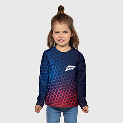 Лонгслив детский Forza Horizon неоновые соты, цвет: 3D-принт — фото 2