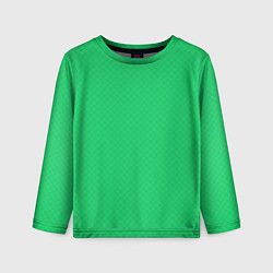 Лонгслив детский Яркий зелёный текстурированный в мелкий квадрат, цвет: 3D-принт