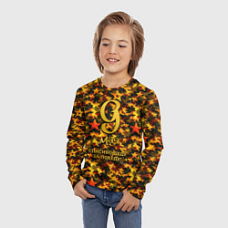 Лонгслив детский 9 мая золотые звезды, цвет: 3D-принт — фото 2