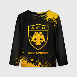 Лонгслив детский AEK Athens - gold gradient, цвет: 3D-принт