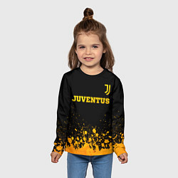 Лонгслив детский Juventus - gold gradient посередине, цвет: 3D-принт — фото 2