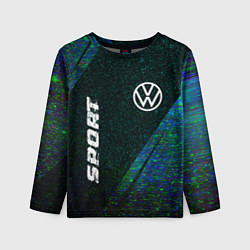 Лонгслив детский Volkswagen sport glitch blue, цвет: 3D-принт