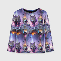 Детский лонгслив Волки и молнии