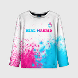 Лонгслив детский Real Madrid neon gradient style посередине, цвет: 3D-принт