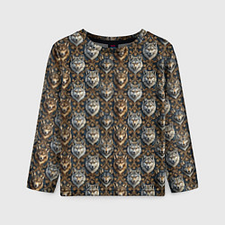 Детский лонгслив Волки паттерн