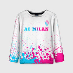 Лонгслив детский AC Milan neon gradient style посередине, цвет: 3D-принт