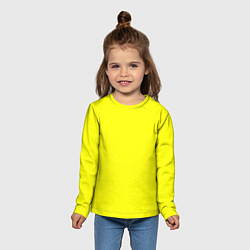 Лонгслив детский Яркий желтый, цвет: 3D-принт — фото 2