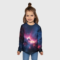 Лонгслив детский Взрыв в космосе, цвет: 3D-принт — фото 2