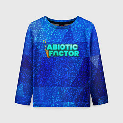 Лонгслив детский Abiotic Factor logo blue neon, цвет: 3D-принт