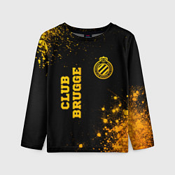 Лонгслив детский Club Brugge - gold gradient вертикально, цвет: 3D-принт