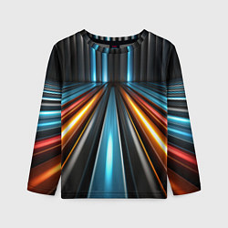 Детский лонгслив Неоновый путь из труб